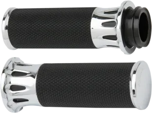 ARLEN NESS Grips - Deep Cut - Cable - Chrome 07-316