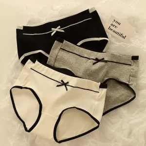 Female Pure Cotton 3pcs Breathable Full Cotton Crotch Waist Tightening Student Girl Underwear