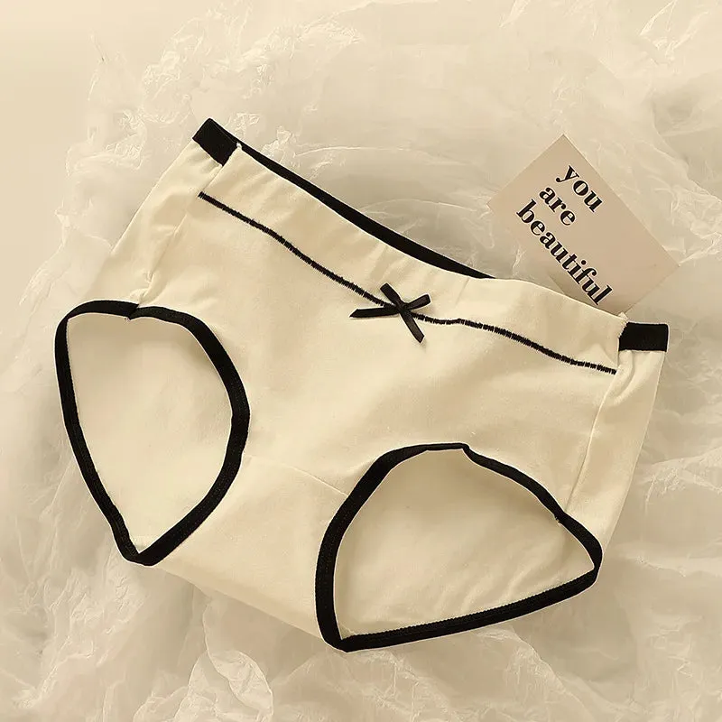 Female Pure Cotton 3pcs Breathable Full Cotton Crotch Waist Tightening Student Girl Underwear