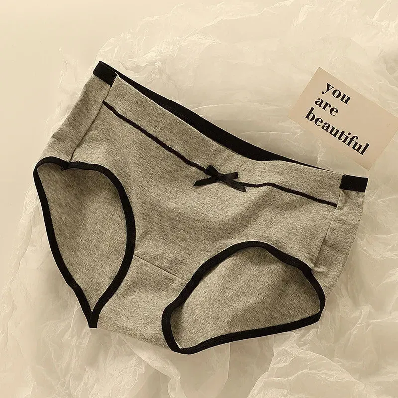 Female Pure Cotton 3pcs Breathable Full Cotton Crotch Waist Tightening Student Girl Underwear
