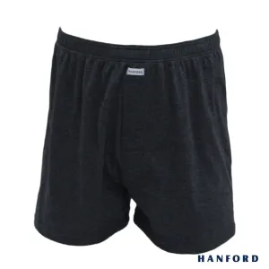 Hanford Men Premium Cotton Knit Lounge/Sleep/Boxer Shorts - Carib/Phantom Black (Single Pack)