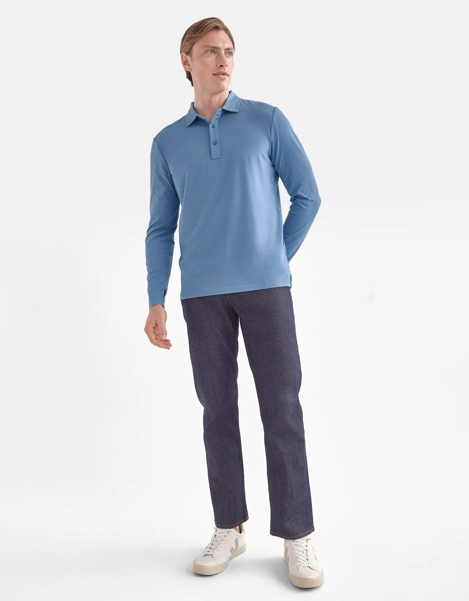 Long Sleeve Polo Shirt UPF 50  Active Collection