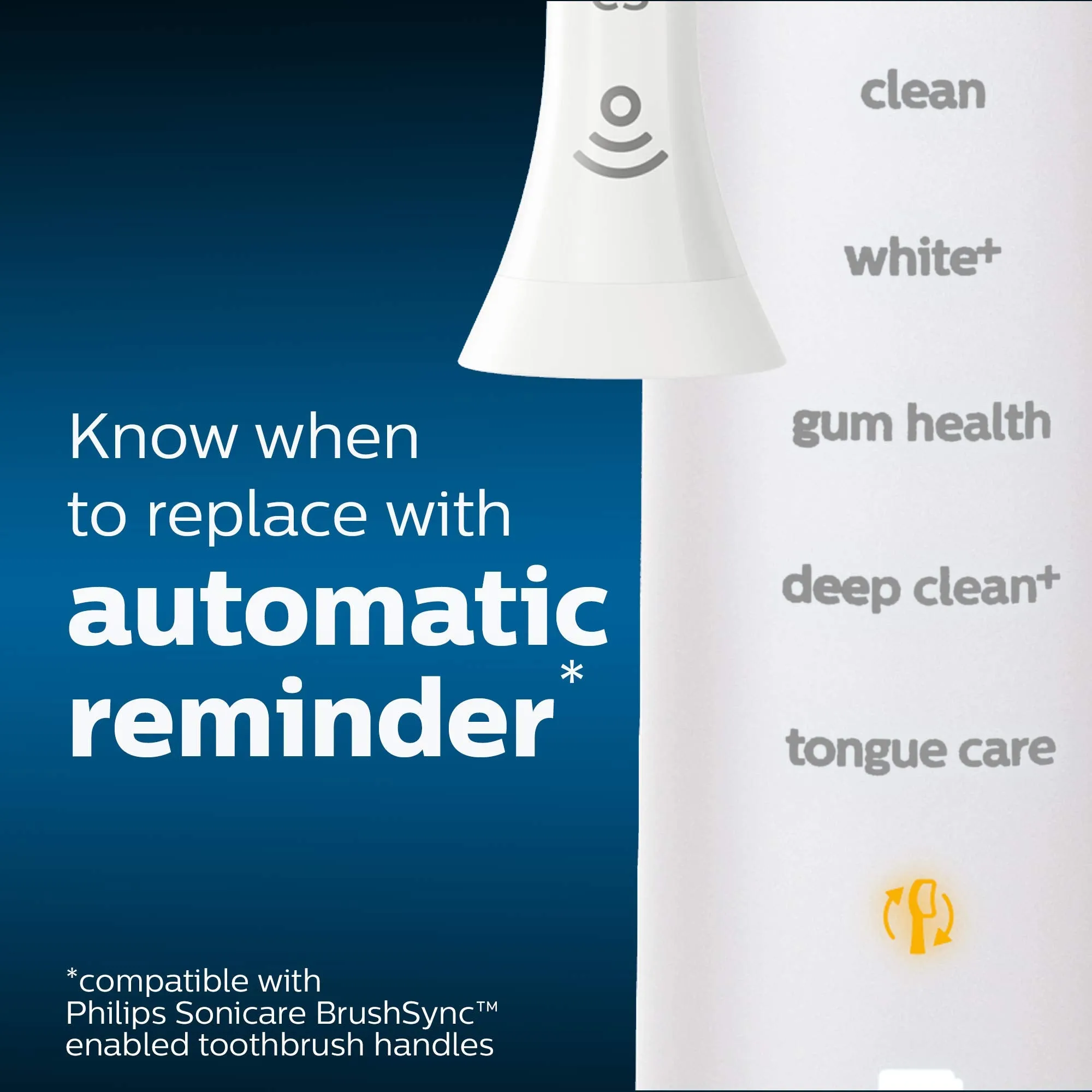 Philips Sonicare Genuine W DiamondClean Replacement Toothbrush Heads, 3 Brush Heads, White, HX6063/65