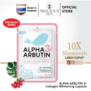 Precious Skin Thailand Alpha Arbutin Whitening 3 Plus / Powder Pemutih Badan / Bubuk Lotion 2500mg