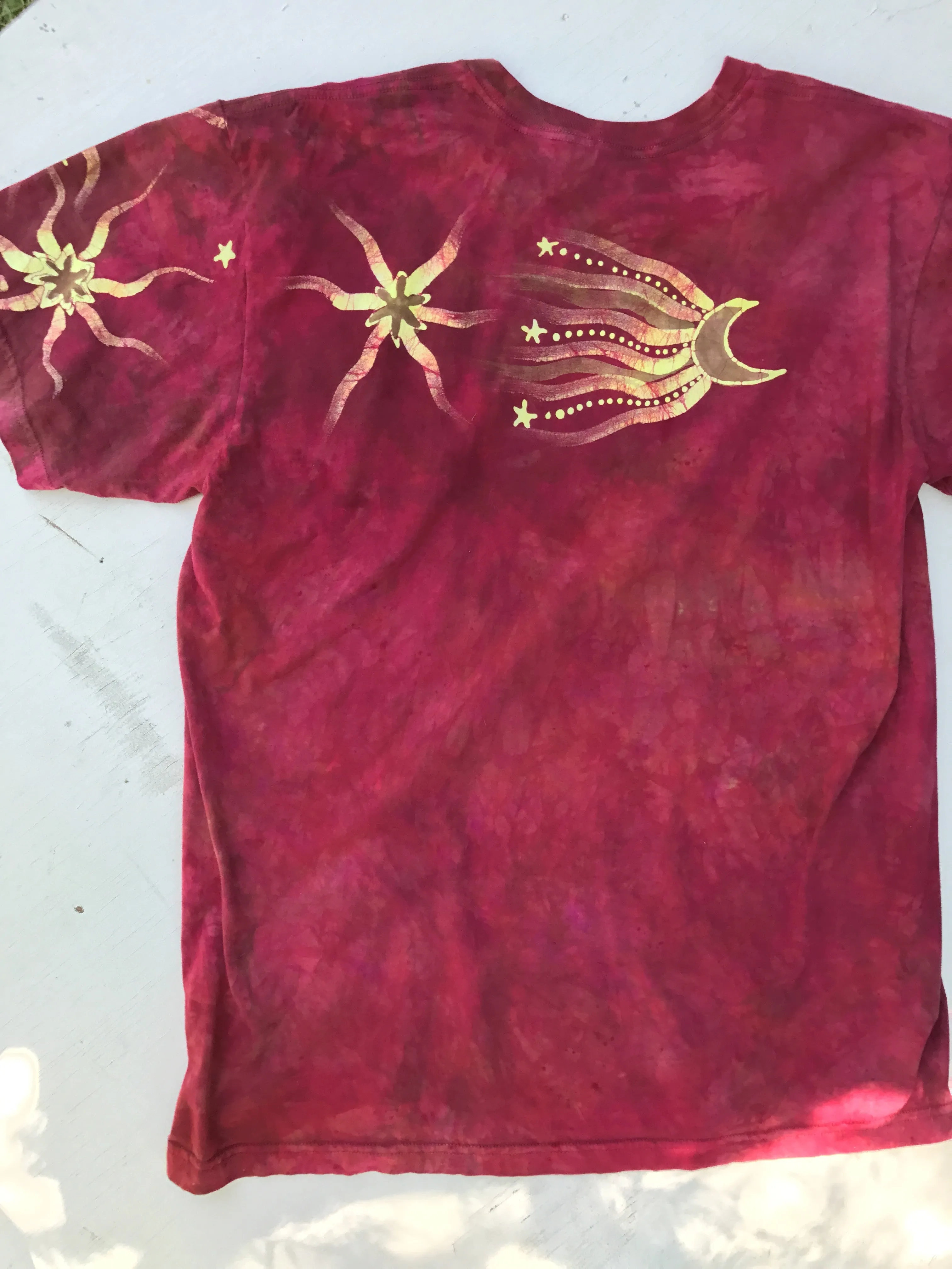 Red Sky Delight Handmade Batikwalla Tshirt - Size XL