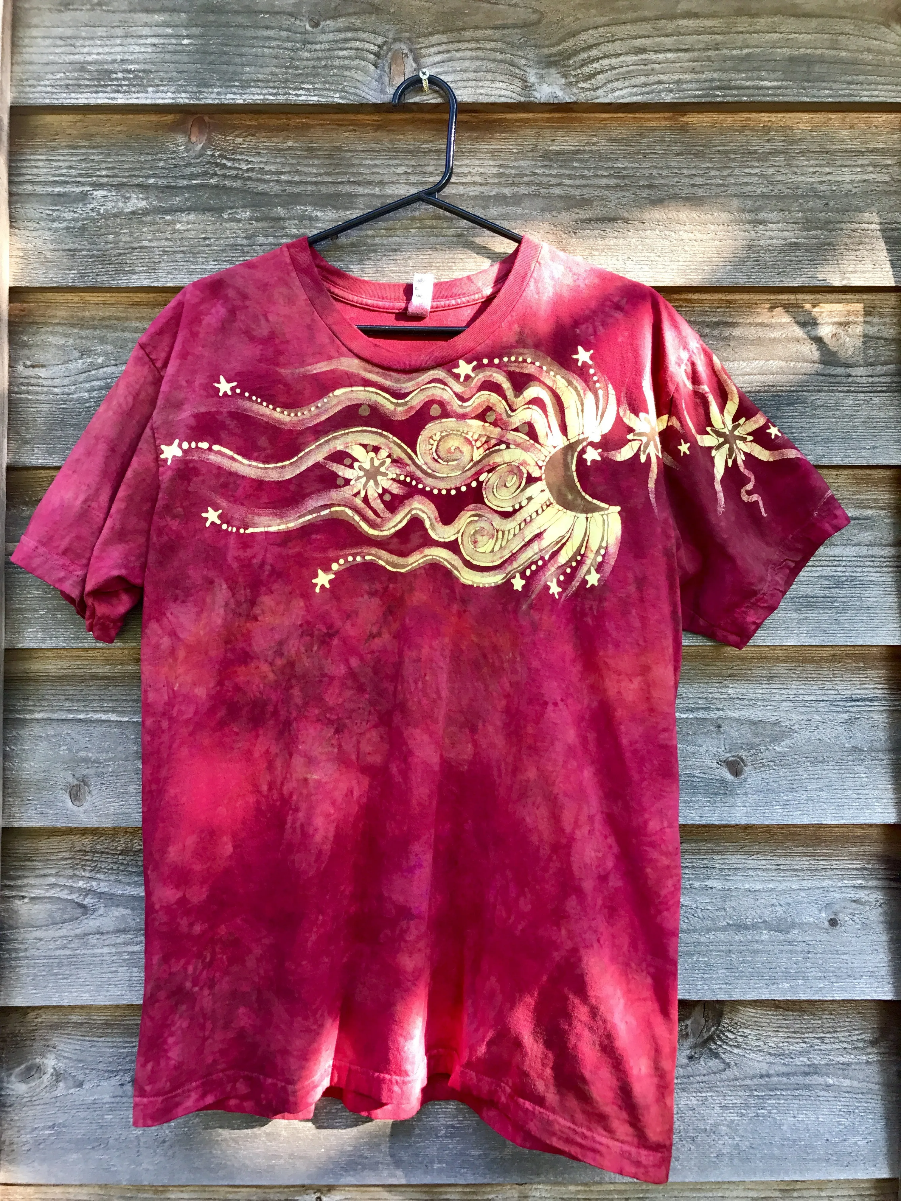 Red Sky Delight Handmade Batikwalla Tshirt - Size XL