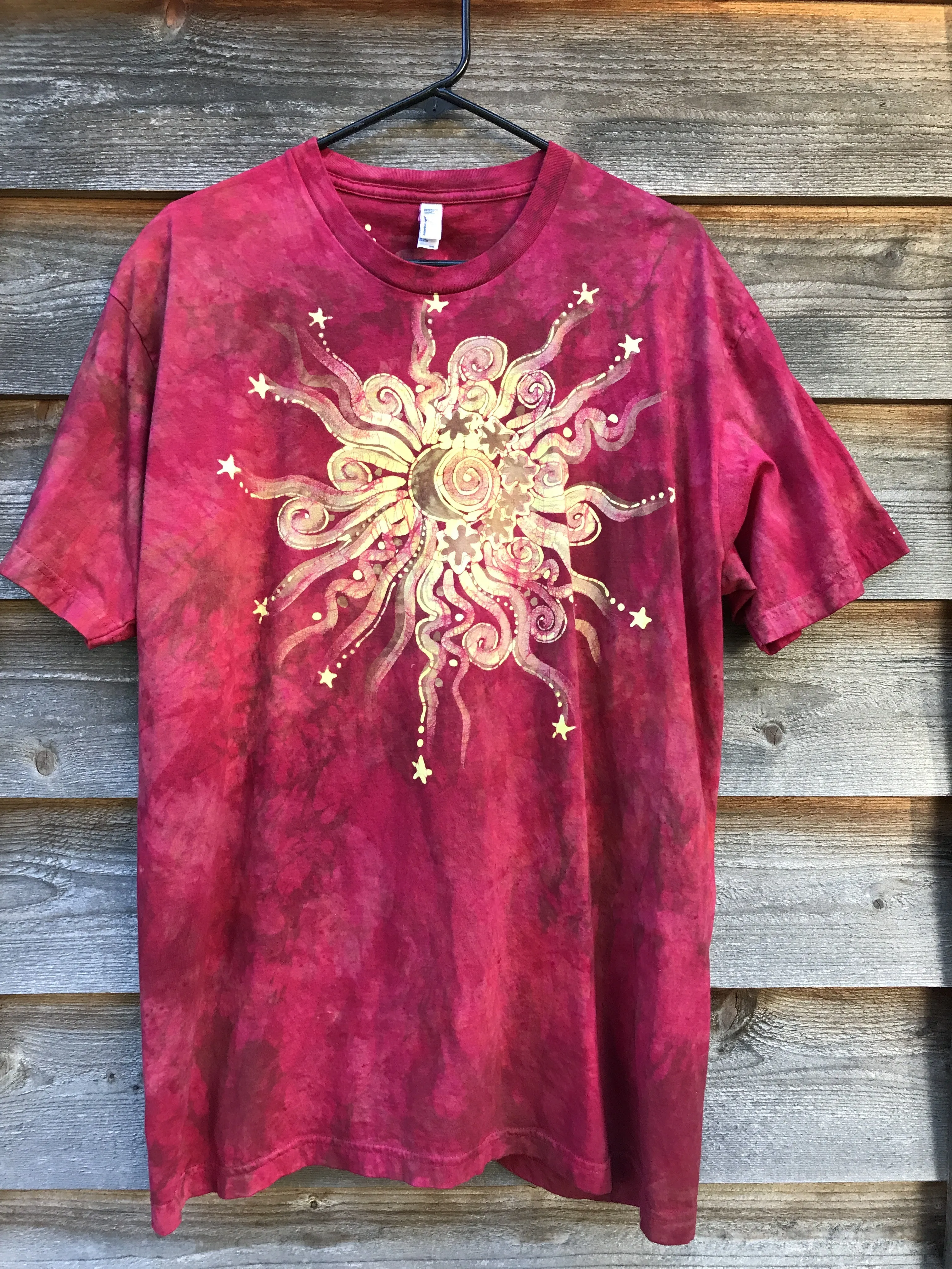 Sunset Red Handmade Batikwalla Tshirt - Size 2X