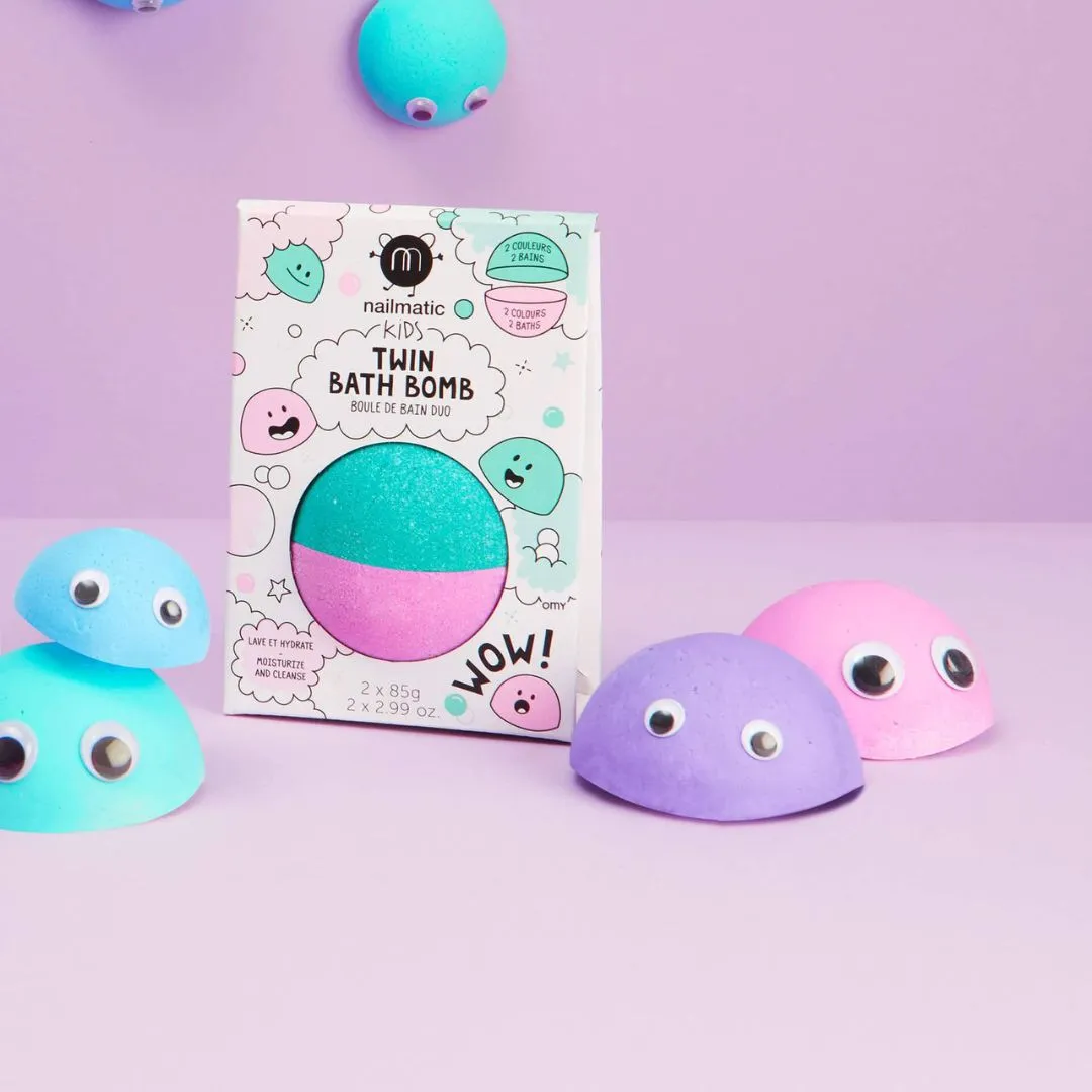 Twin Bath Bomb (Pink   Lagoon Green)