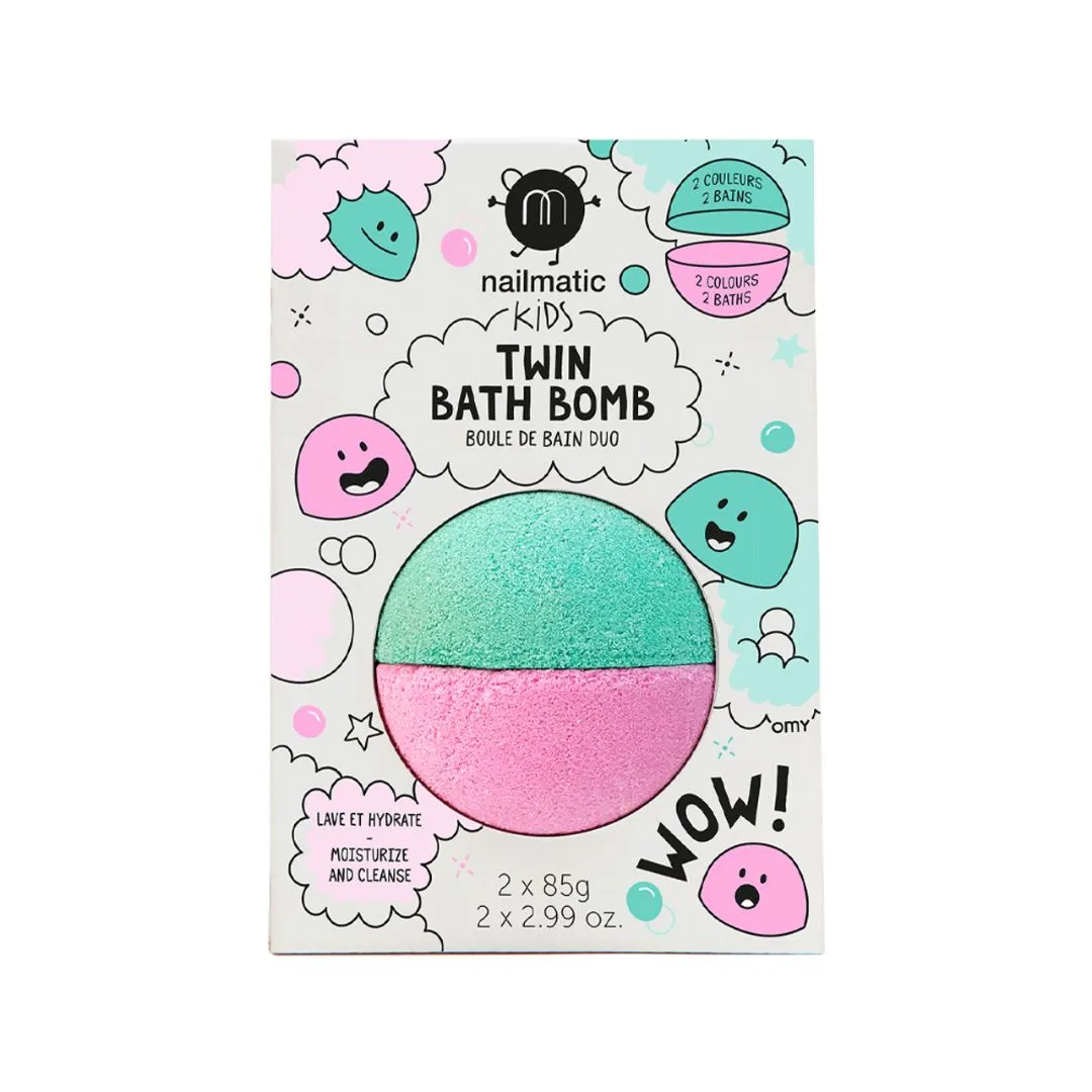 Twin Bath Bomb (Pink   Lagoon Green)