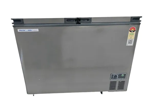 Voltas CVF460 DA5-W-PL 460 L 5 Star Hard Top Deep Freezer with Dual Door, R-290 Refrigerant, Castor Wheels & Lock  White